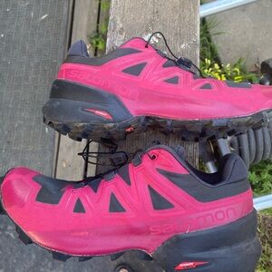Salomon Trail Running Sneakers in Bright Pink and Black